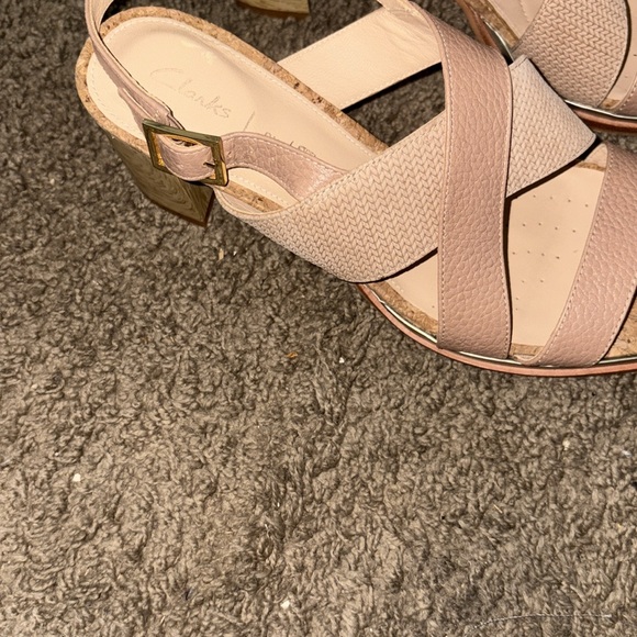 Clarks Praline Leather Ellis Tilda Heels - Picture 3 of 6